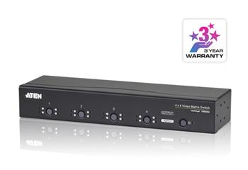 ATEN VM0404-AT-G 4X4 Video Matrix Switch + Audio W/EU ADP