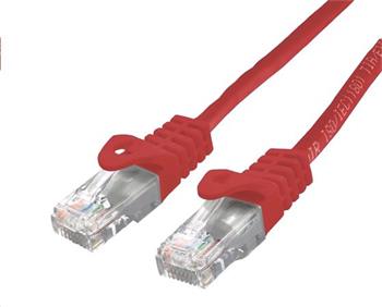 C-TECH Kabel patchcord Cat6, UTP, červený, 1m