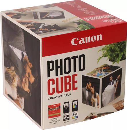 Canon CARTRIDGE PG-560/CL-561 PHOTO CUBE Creative Pack White Pink - 5x5 fotopapír (PP-201 40 obr.)