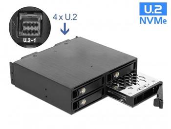 Delock 5.25” Mobilní rack pro 4 x SSD U.2 NVMe formátu 2.5” s zamykatelnými zásuvkami