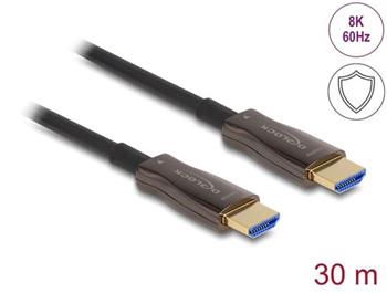Delock Aktivní optický kabel HDMI s kovovým pancéřováním, 8K 60 Hz, 30 m