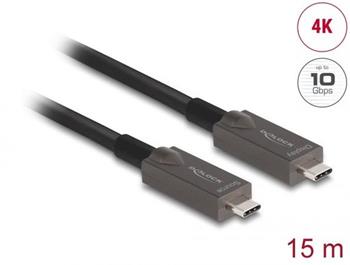 Delock Aktivní optický kabel USB-C™ Video + Data + PD, délka 15 m