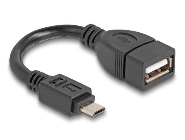 Delock Kabel USB 2.0 OTG Typ Micro-B samec na Typ-A samice 11 cm