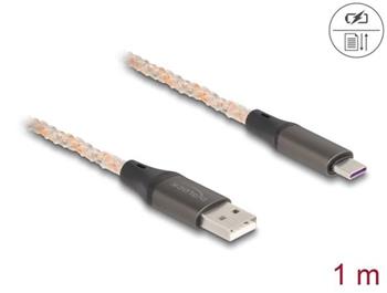 Delock Kabel z rozhraní USB 2.0 Typ-A na USB Type-C™, s RGB osvětlením, 1 m