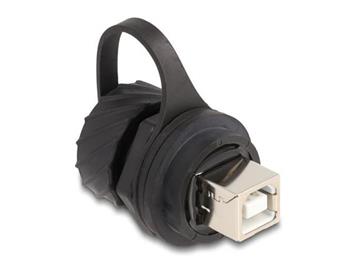 Delock Kabelový konektor USB 2.0 Typ-B ze zásuvky na zásuvku k instalaci s bajonetem ochrannou krytkou, protiprachový