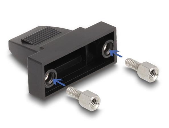 Delock Kryt D-Sub na 9 pinový zástrčkový / zásuvkový plastový kryt na plochý kabel