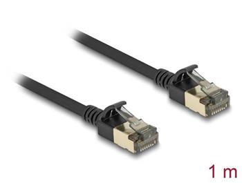 Delock Síťový kabel RJ45 Cat.8.1, F/FTP Slim Pro, 1 m, černý