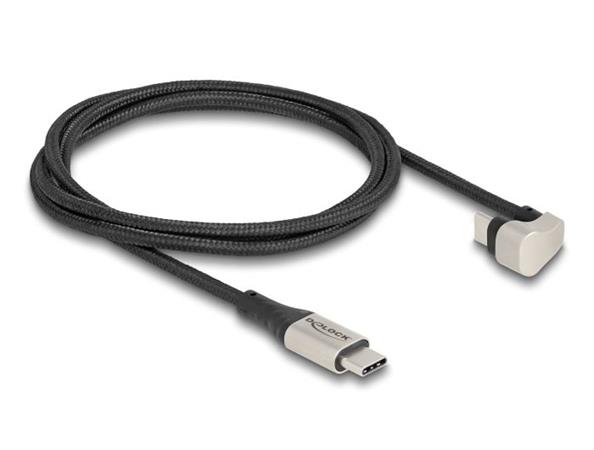 Delock USB 2.0 Kabel USB Type-C™ ze zástrčky na zástrčku, 180°, pravoúhlá 1 m PD 3.0 60 W