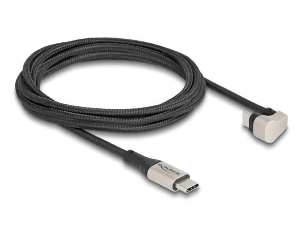 Delock USB 2.0 Kabel USB Type-C™ ze zástrčky na zástrčku, 180°, pravoúhlá 2 m PD 60 W