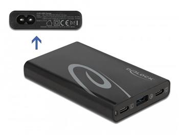 Delock USB nabíječka, 2 x USB Type-C™ PD 3.0 + 1 x USB Typu-A, o výkonu 60 W