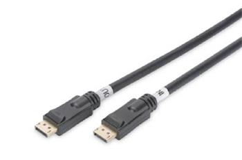 Digitus DisplayPort 1.2. připojovací kabel se zesilovačem 20 m, Ultra HD 4K ,zlacené konektory