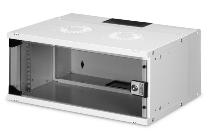 DIGITUS DN-49204 Nástěnná skříň 4U, SOHO PRO, nesmontovaná, 19", 240 x 540 x 400 mm, šedá (RAL 7035)