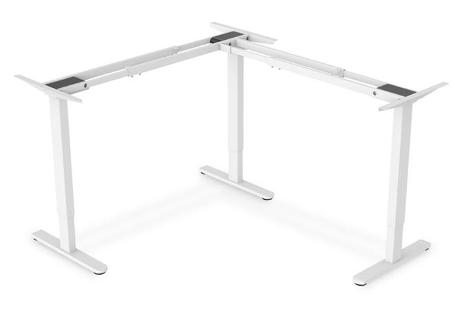 DIGITUS elektricky výškově nastavitelný rám stolu, 90° tvar L, trojitý motor, 2stupňový, bílá