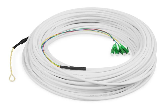 DIGITUS FTTH Drop kabel, Singlemode, 4 vlákna, OS2, 9/125µ, 4 LC/APC, 30 m