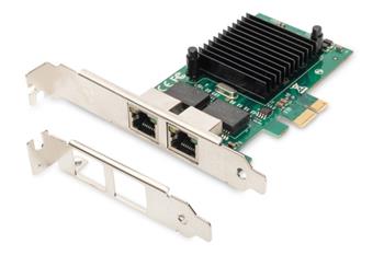 Digitus Karta Gigabit Ethernet PCI Express, dvouportová 32bitový držák s nízkým profilem, čipová sada Intel