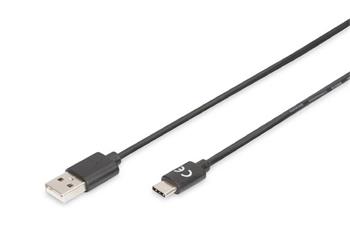 Digitus Připojovací kabel USB typu C, typ C na A M/M, 1,8 m, 3A, 480 MB, verze 2.0, bl