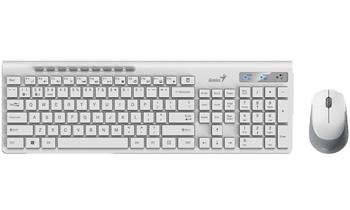 Genius SlimStar 8230 Set klávesnice a myši, bezdrátový, CZ+SK layout, Bluetooth, 2,4GHz, USB, bílá