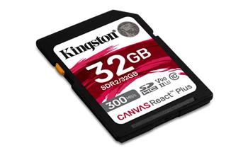KINGSTON 32GB Canvas React Plus SDHC UHS-II 300R/260W U3 V90 for Full HD/4K/8K