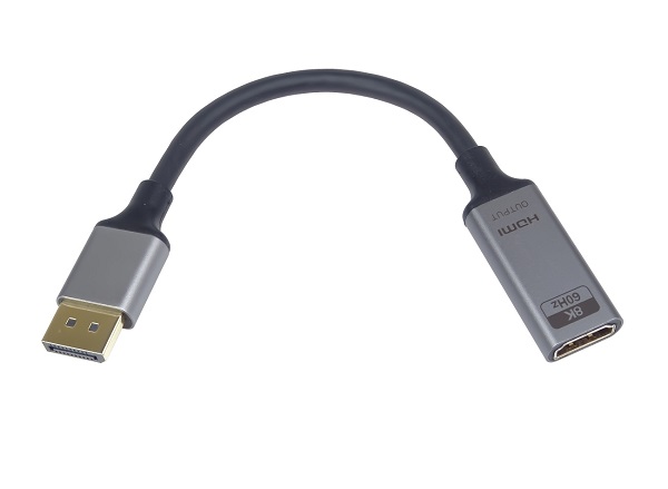 PremiumCord adaptér DisplayPort - HDMI, 8K@60Hz, 4K@144Hz Male/Female, 20cm, pozlacené konektory