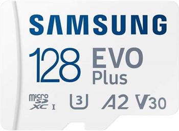Samsung EVO Plus/micro SDXC/128GB/160MBps/UHS-I U1 / Class 10/+ Adaptér
