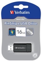 VERBATIM Store 'n' Go PinStripe 16GB USB 2.0 černá