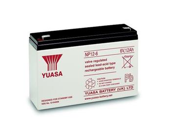 YUASA NP12-6 (6V; 12Ah; faston F2-6,3mm; životnost 5let)